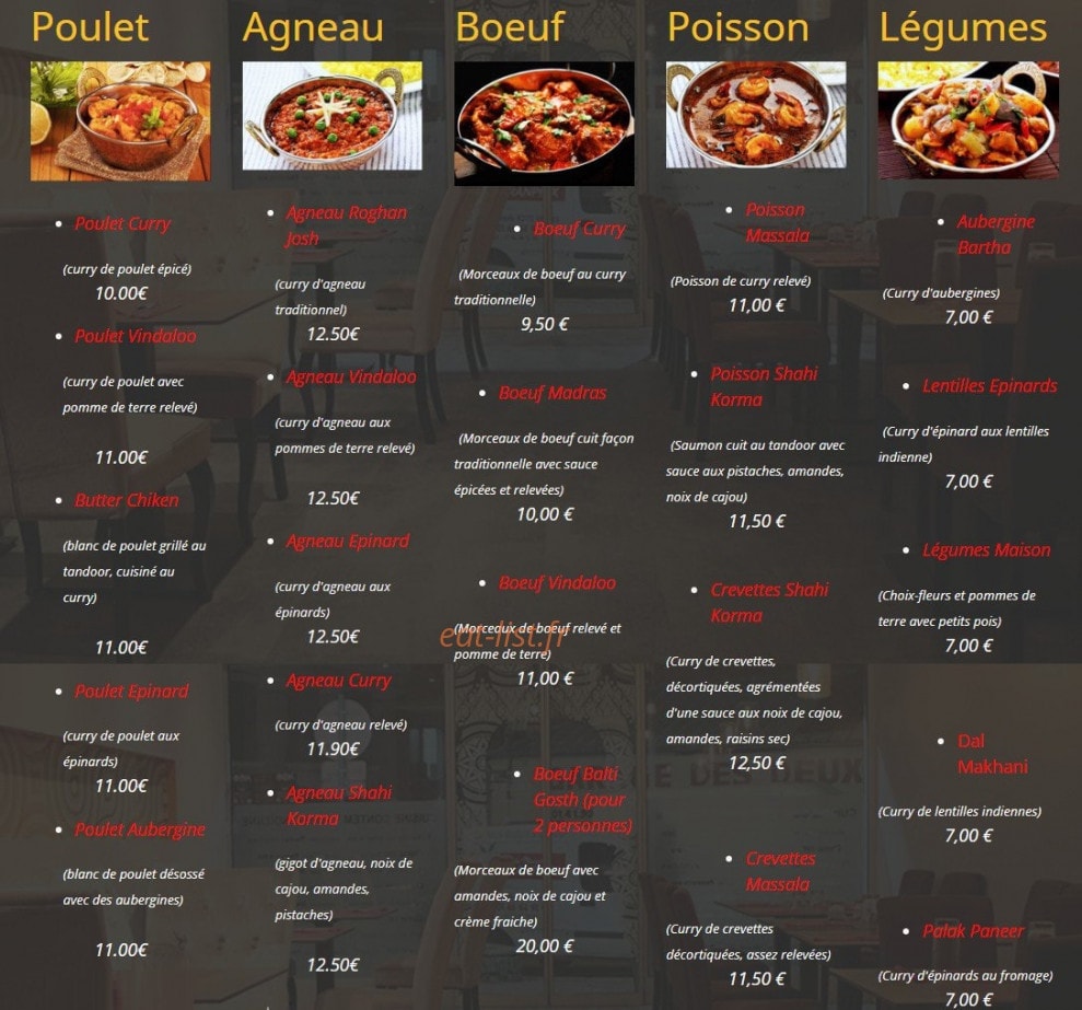 Tandoori Kitchen — carte page 3