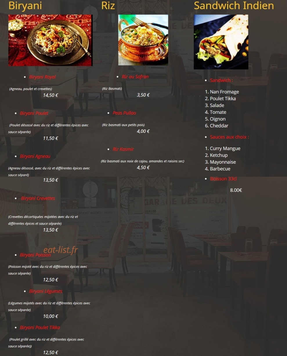 Tandoori Kitchen — carte page 5
