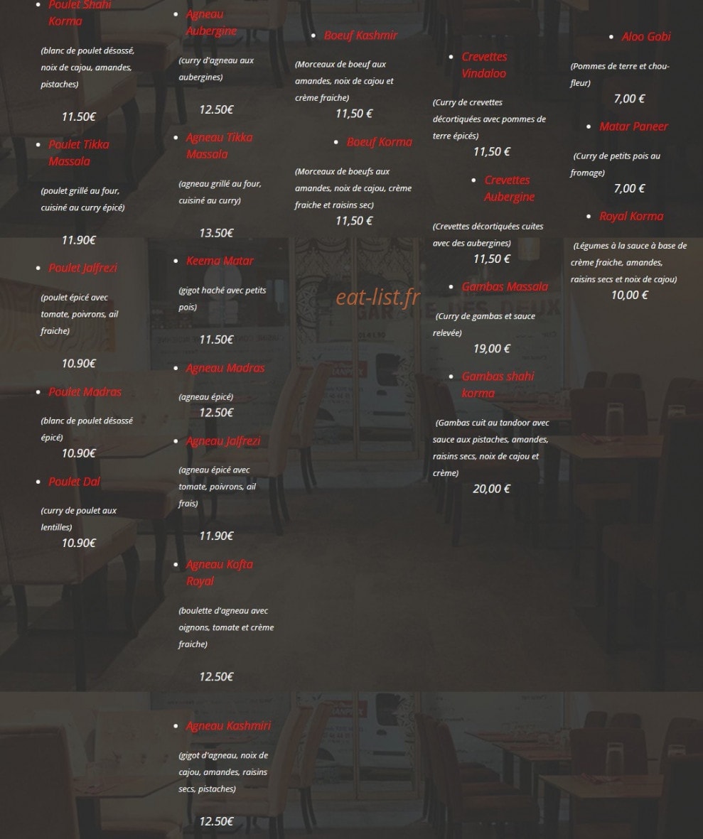 Tandoori Kitchen — carte page 4