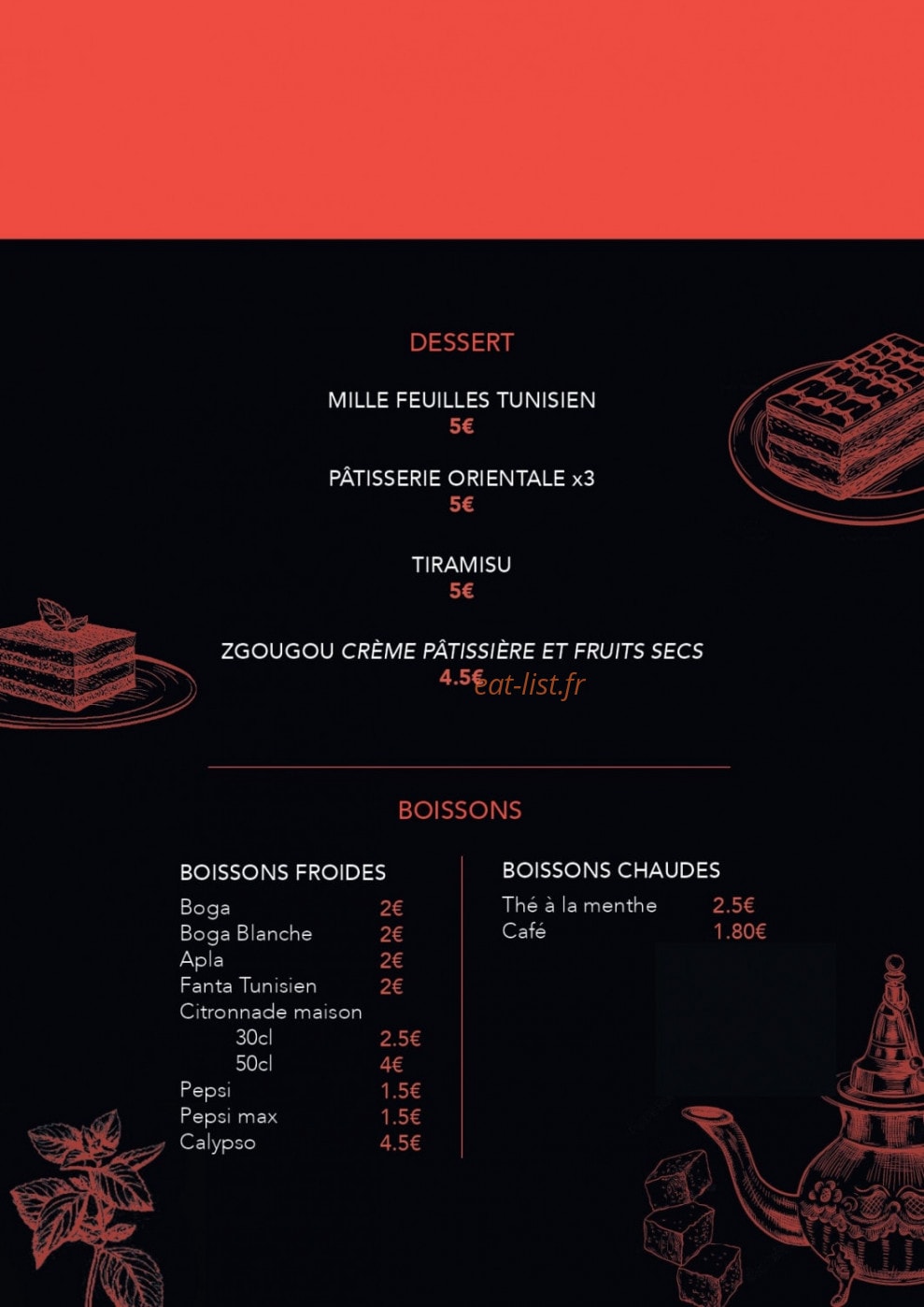 Tunisian Canteen — carte page 4