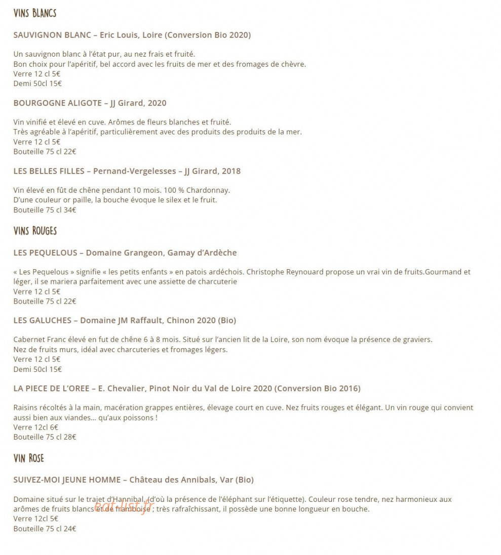 Café Moune — carte page 6