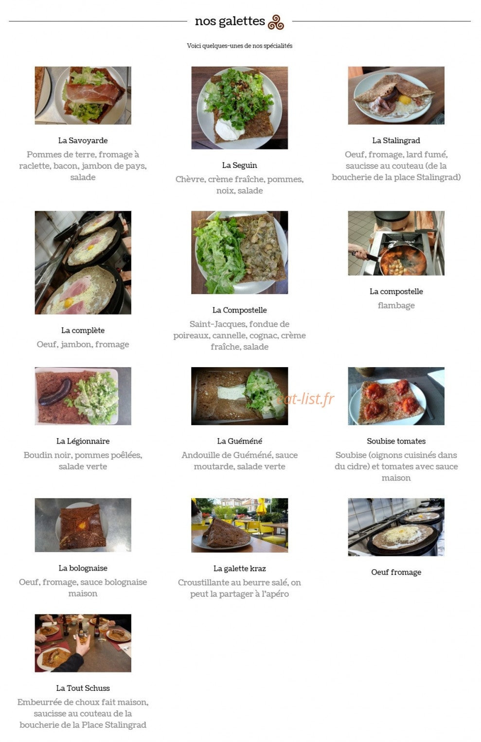 Crêperie Le Belem — carte page 1