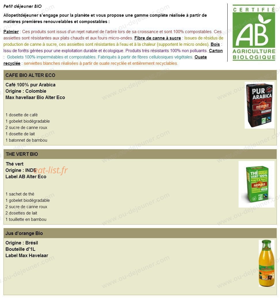 Allo Petit Déjeuner — carte page 4