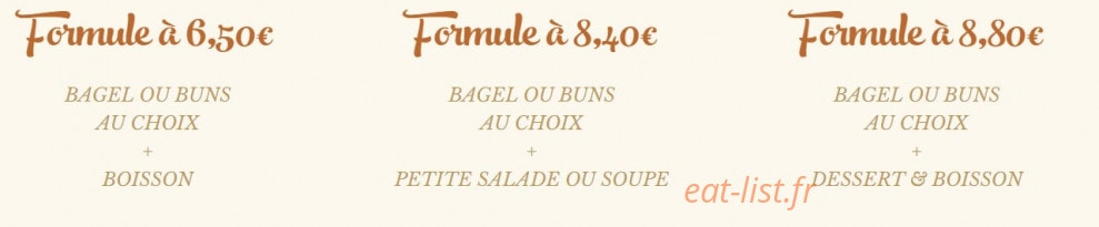 Bagel et Coffee — carte page 1