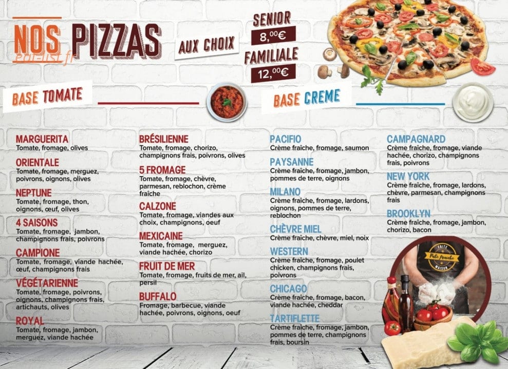 Bineau Pizza — carte page 2