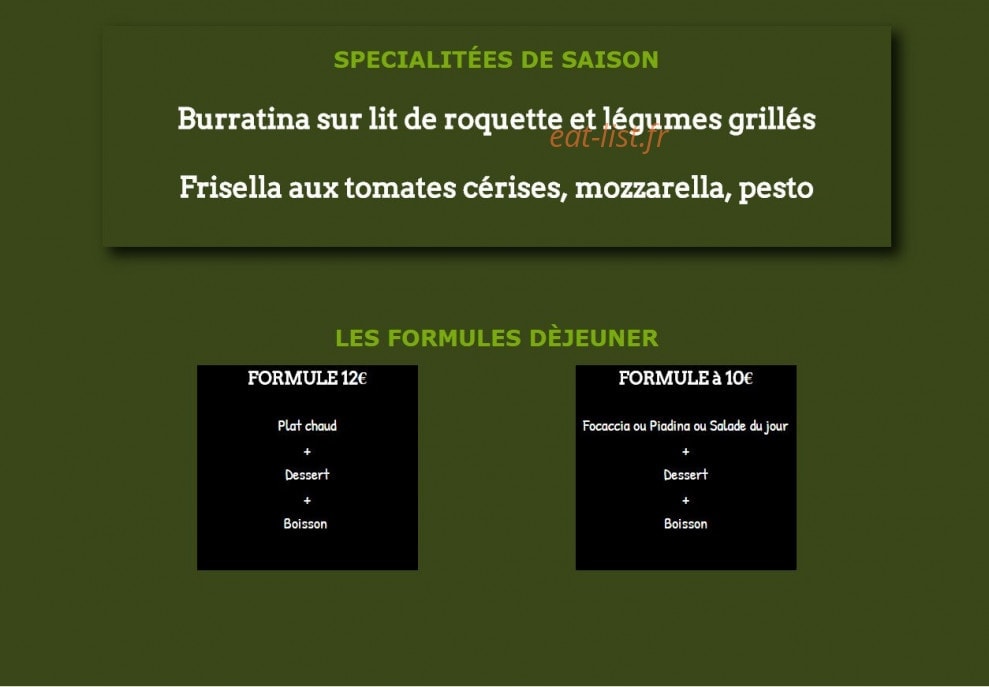 Bottega di Puglia — carte page 1