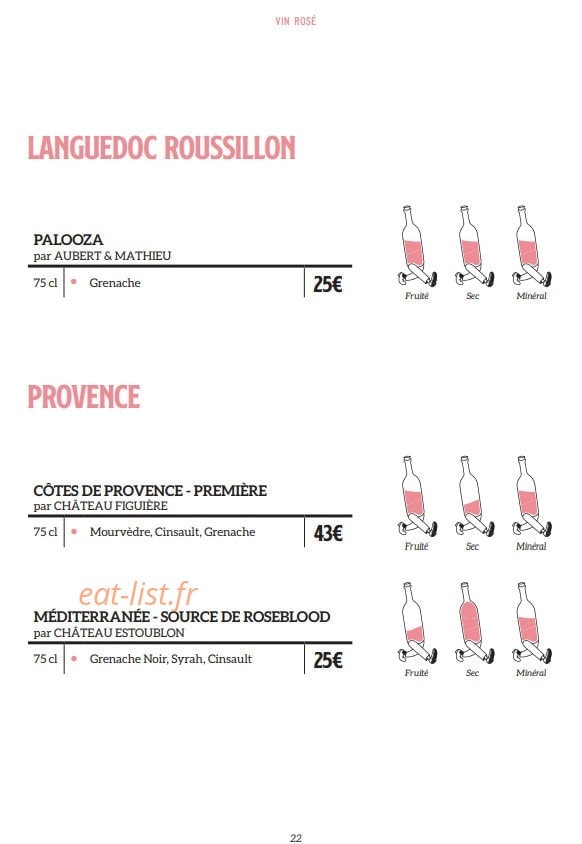 Brasserie Charlie — carte page 30