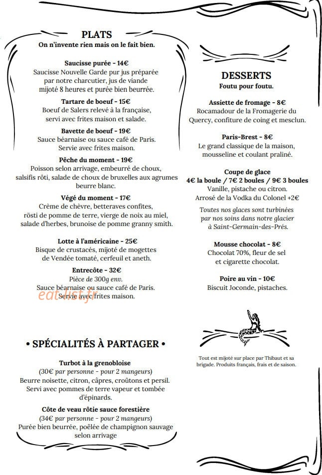Brasserie Charlie — carte page 7