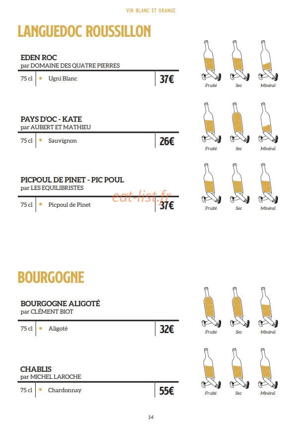 Brasserie Charlie — carte page 22