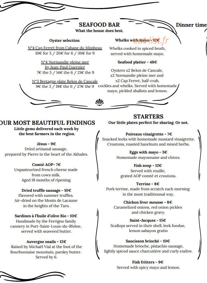 Brasserie Charlie — carte page 6