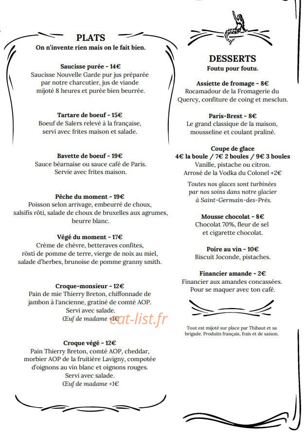 Brasserie Charlie — carte page 3