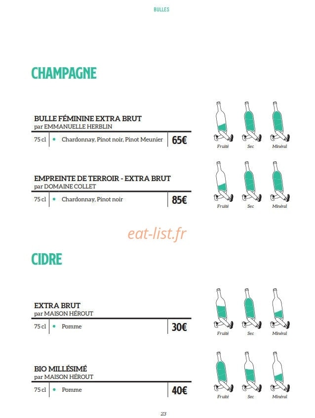 Brasserie Charlie — carte page 31