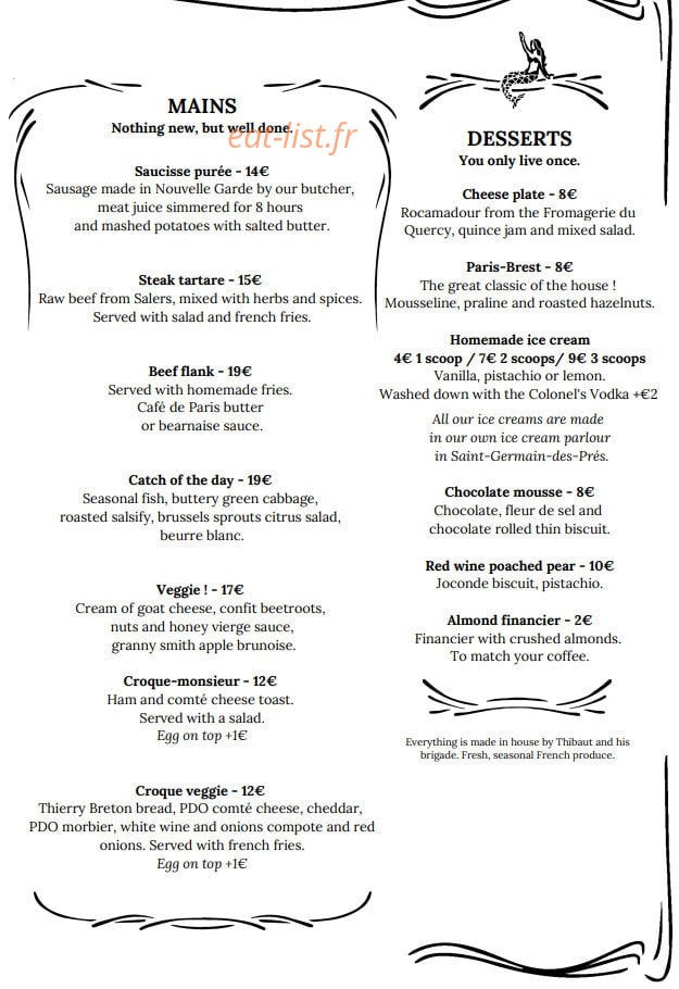 Brasserie Charlie — carte page 4