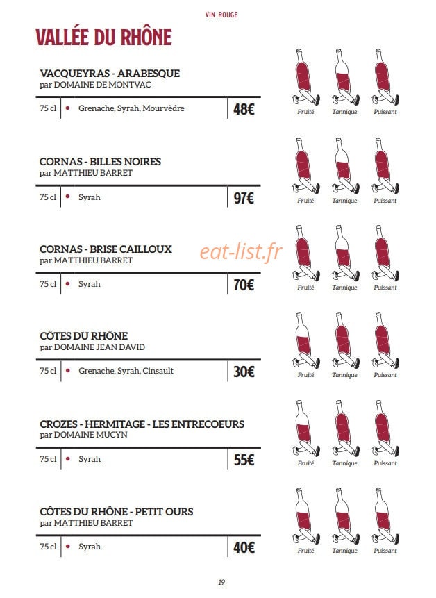 Brasserie Charlie — carte page 27