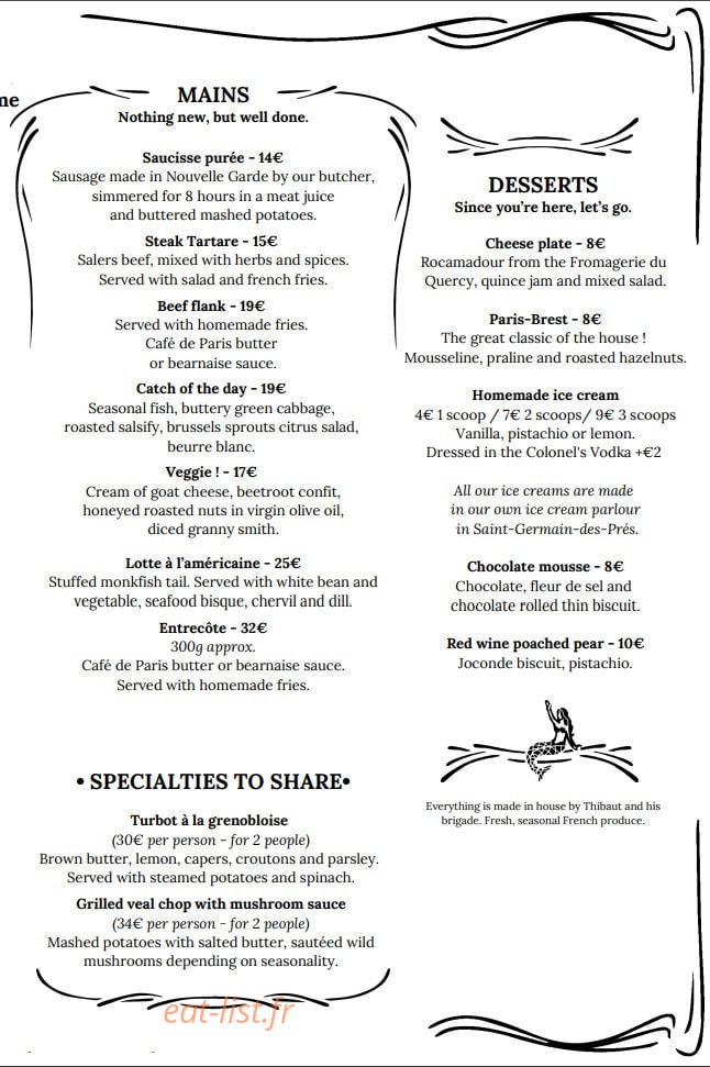 Brasserie Charlie — carte page 8