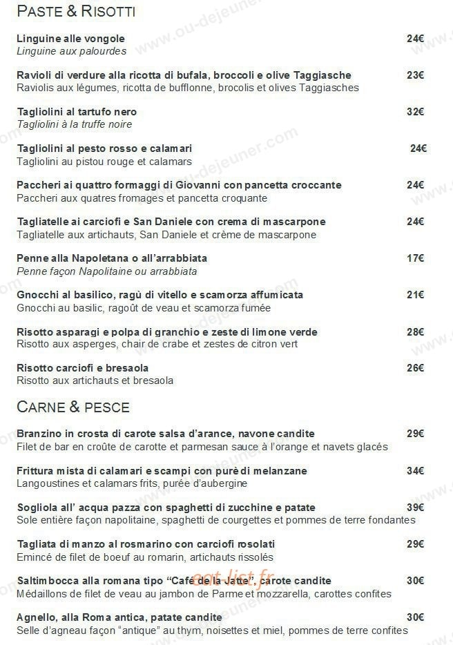 Café de la Jatte — carte page 2