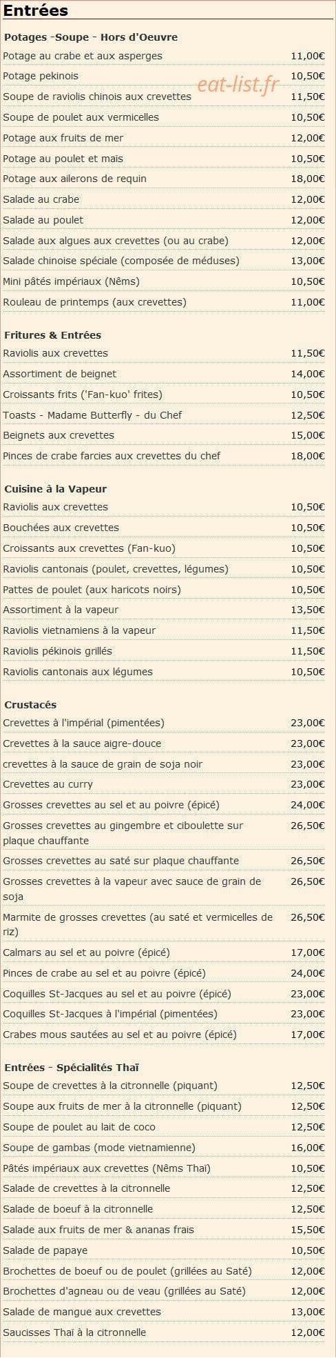 Chez Ly — carte page 1