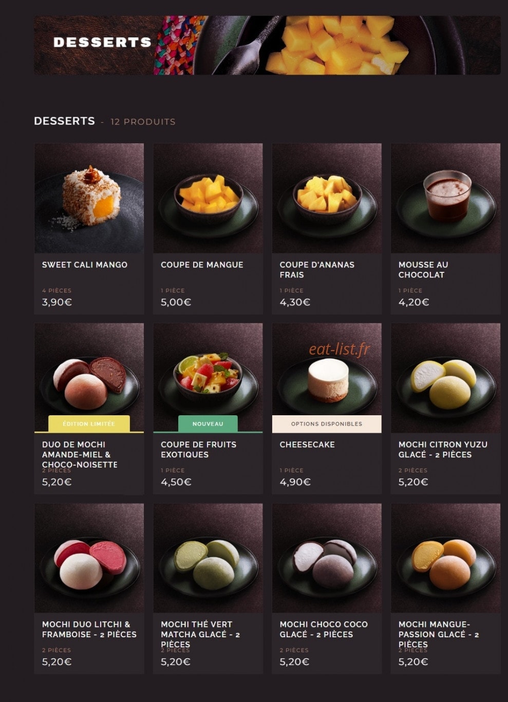 Côté Sushi — carte page 15