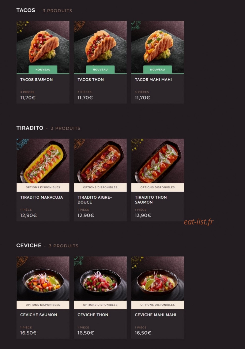 Côté Sushi — carte page 7