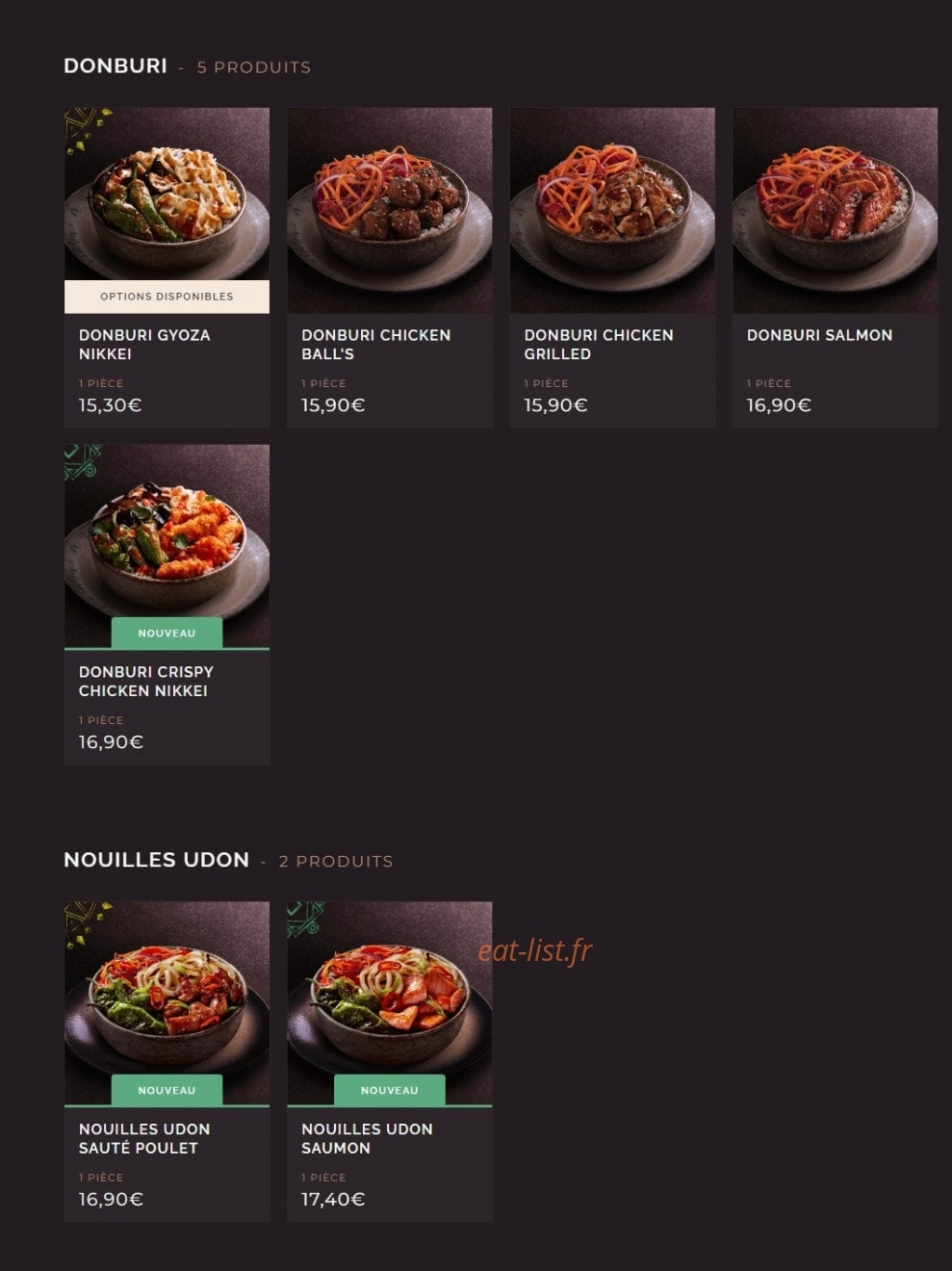 Côté Sushi — carte page 12