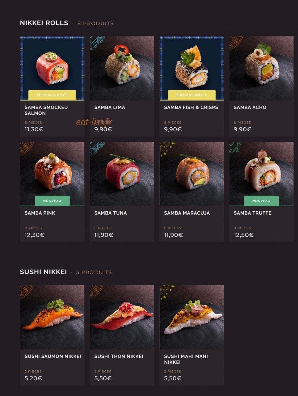 Côté Sushi — carte page 6