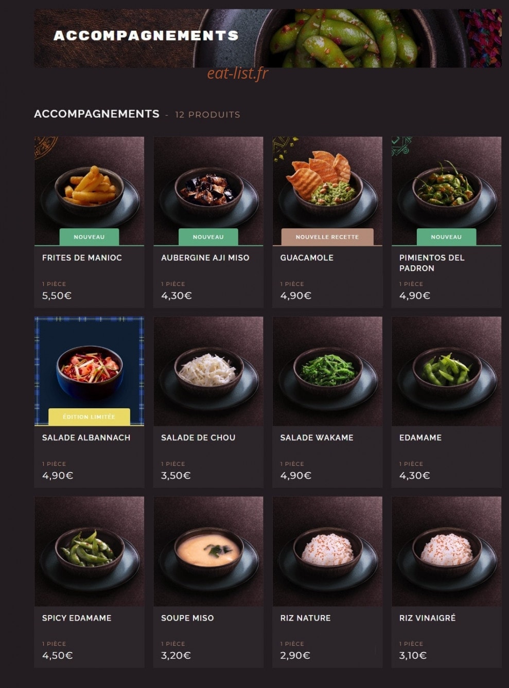 Côté Sushi — carte page 14