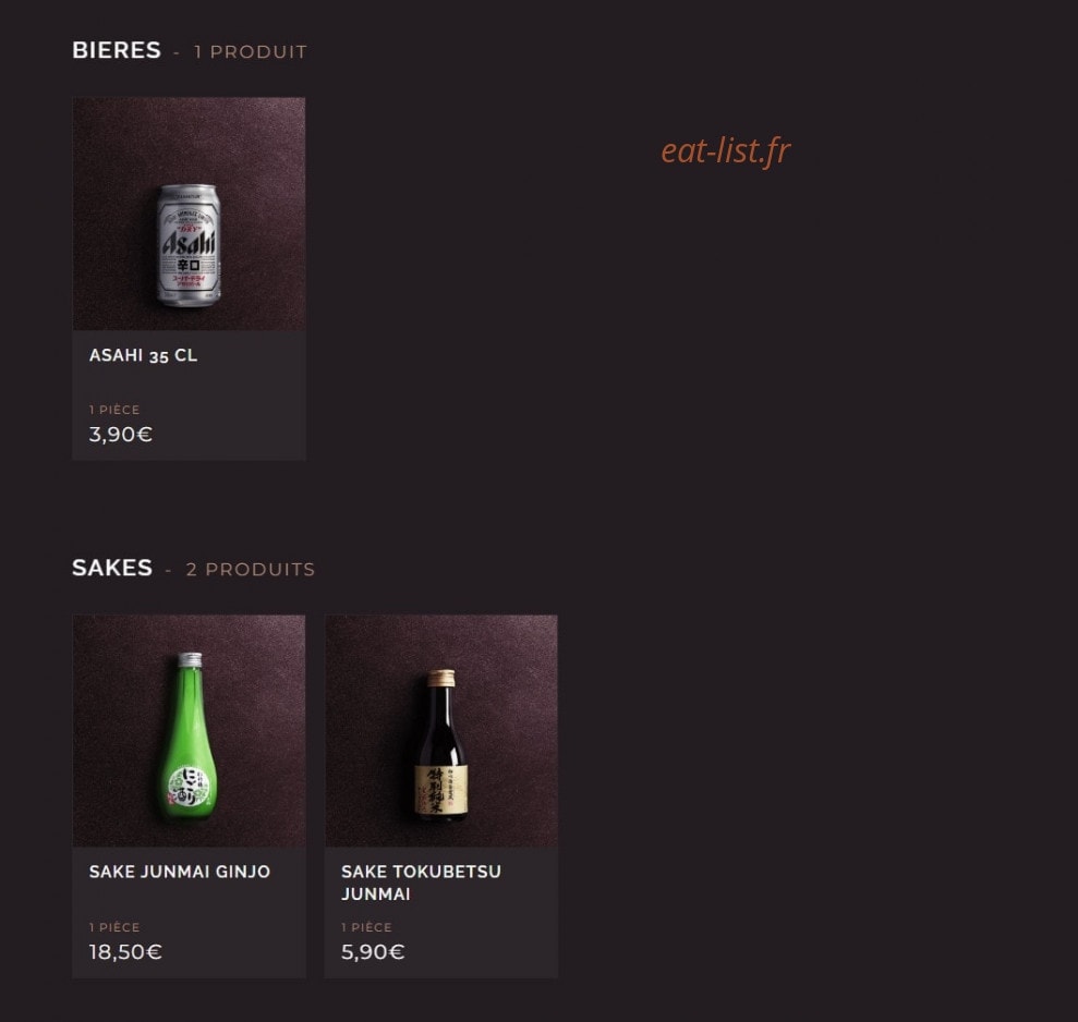 Côté Sushi — carte page 17