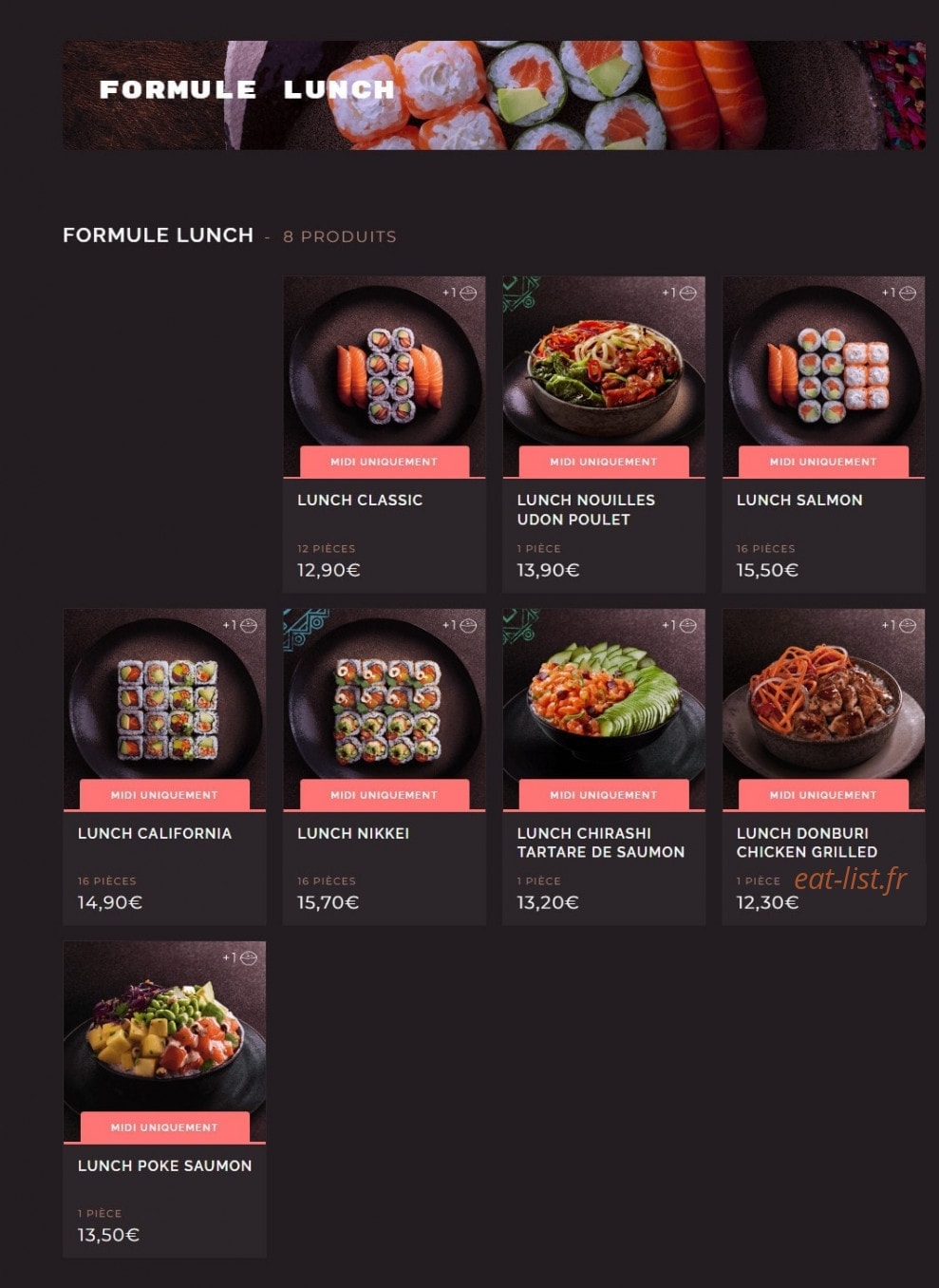 Côté Sushi — carte page 3