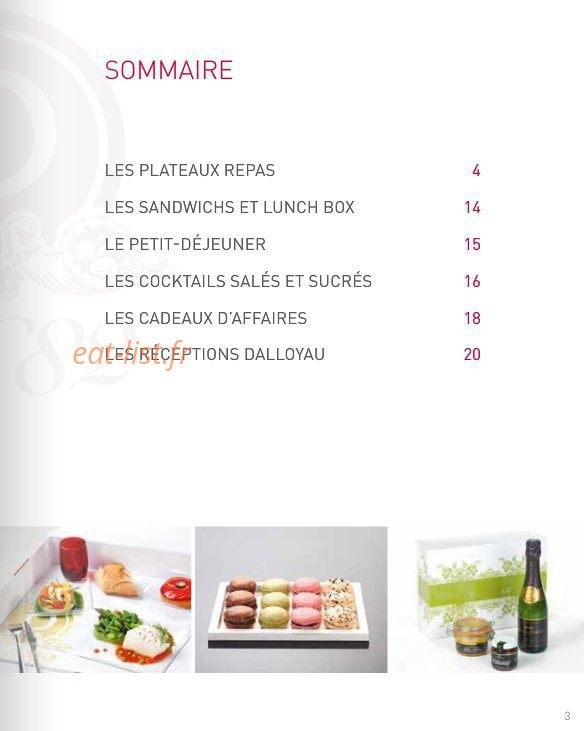 Dalloyau — carte page 15