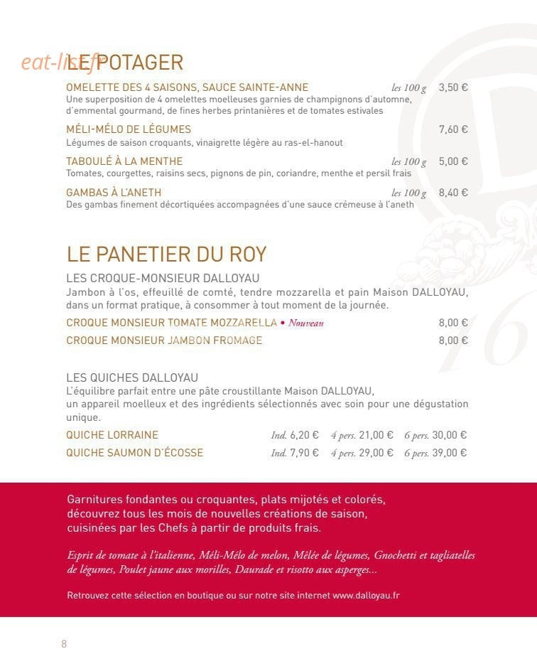 Dalloyau — carte page 4