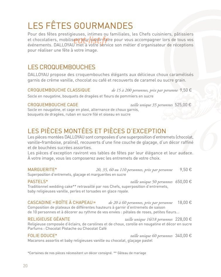 Dalloyau — carte page 10