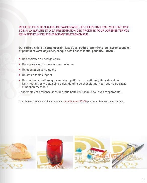 Dalloyau — carte page 17