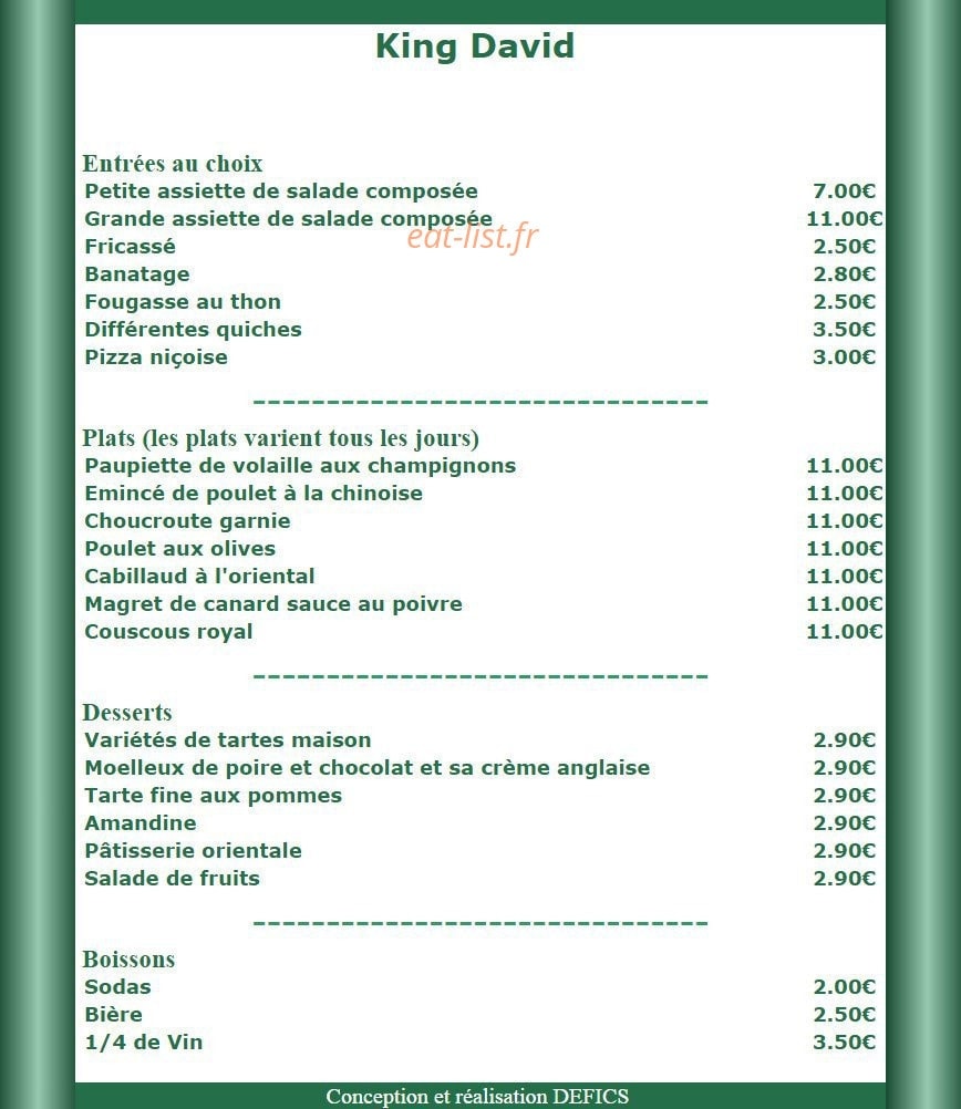 King David — carte page 1