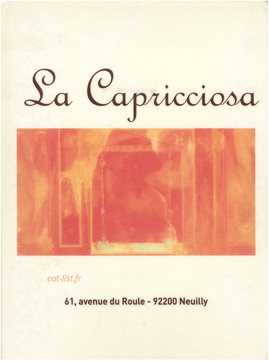 La Capricciosa — carte page 1