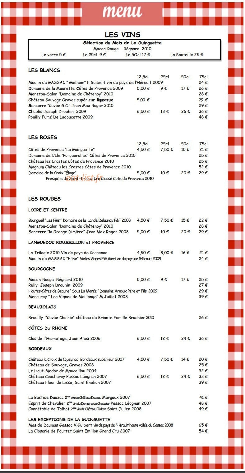 La Guinguette de Neuilly — carte page 3