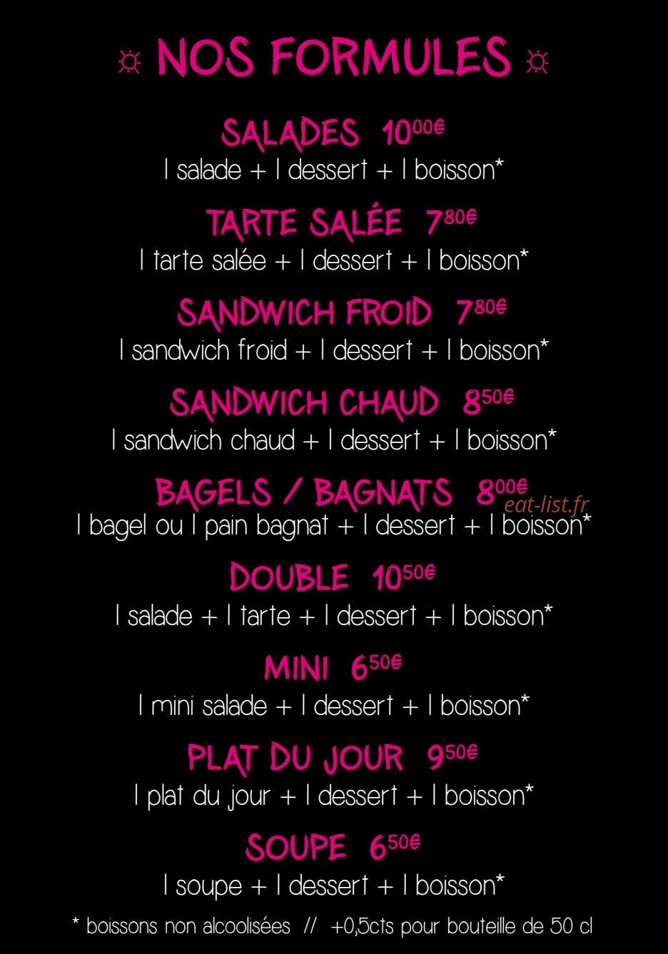 La Petite Cantine — carte page 1