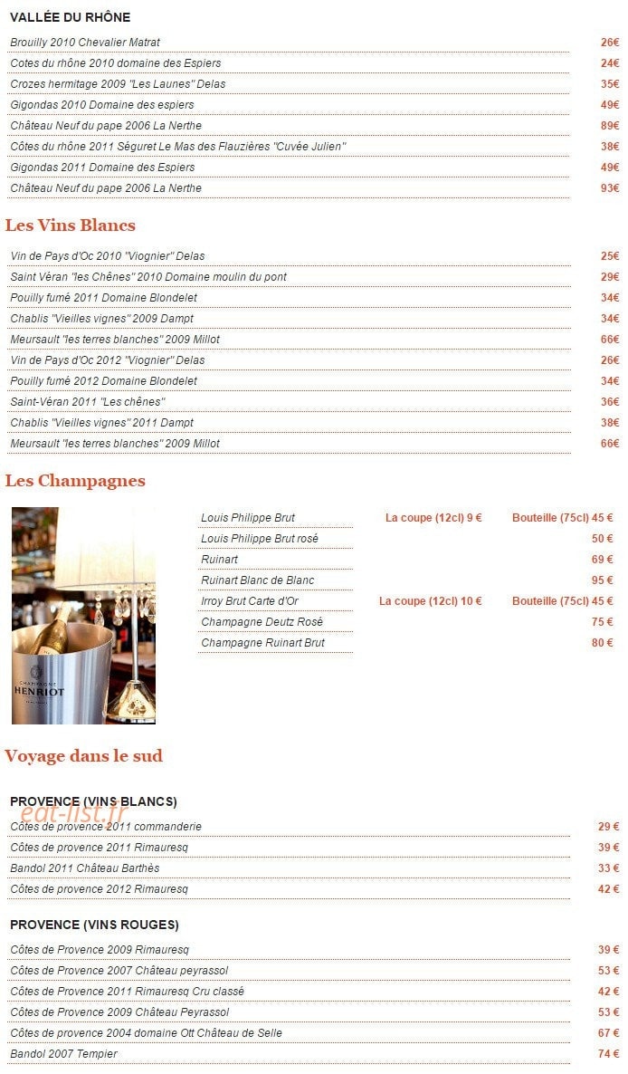 La Table des Oliviers — carte page 4