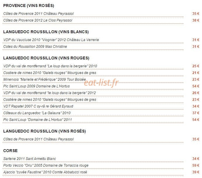 La Table des Oliviers — carte page 5