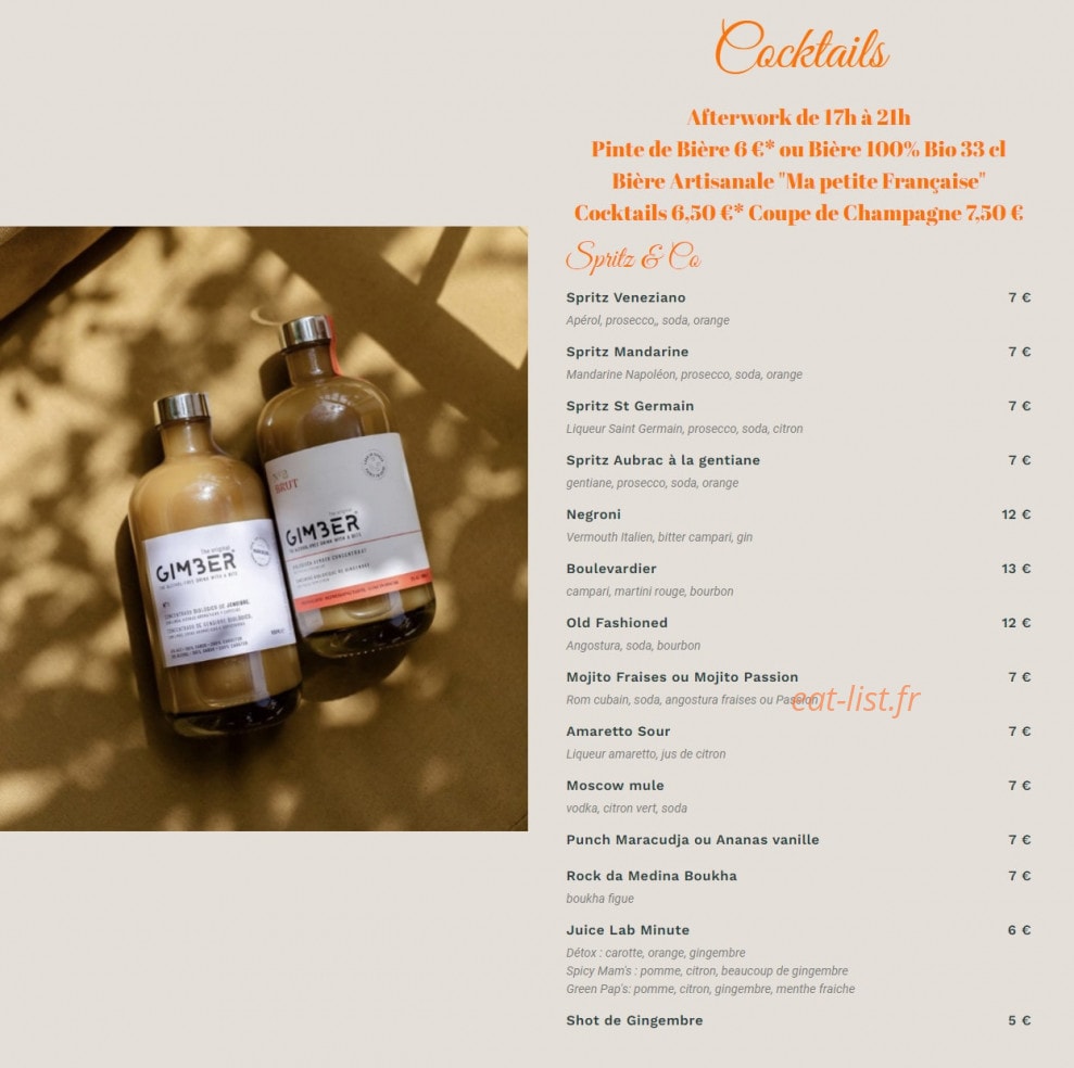 Le Comptoir Loz — carte page 5