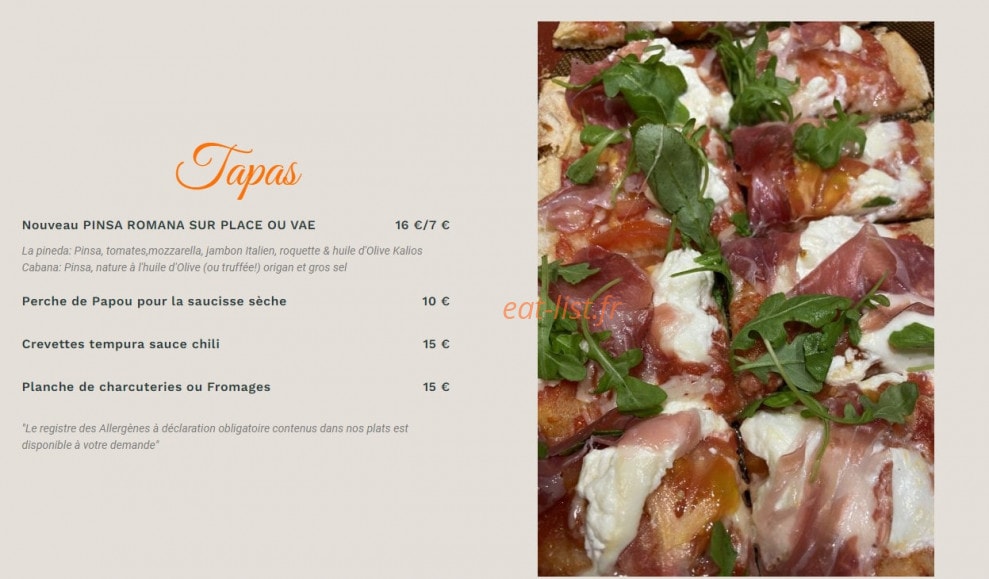 Le Comptoir Loz — carte page 6