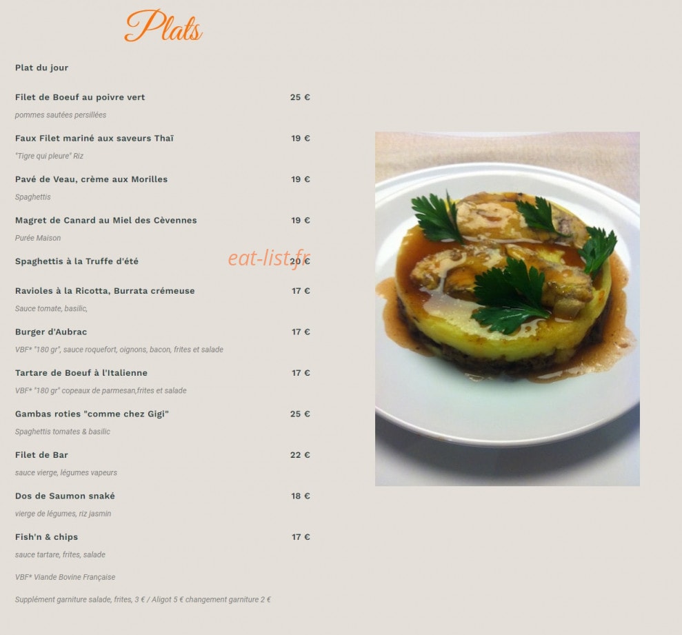 Le Comptoir Loz — carte page 2