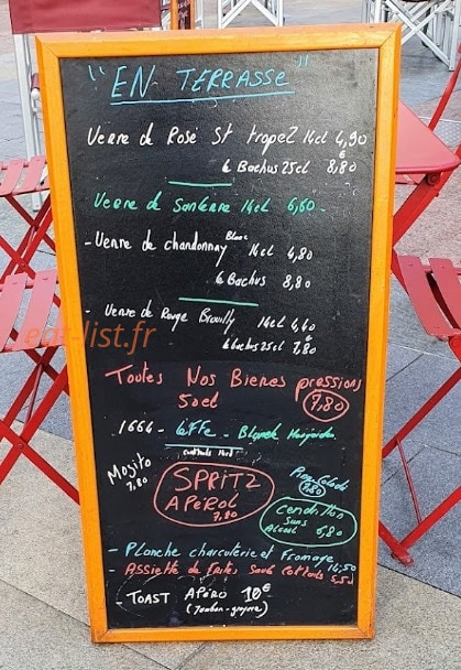 Le Relais des Sablons — carte page 1