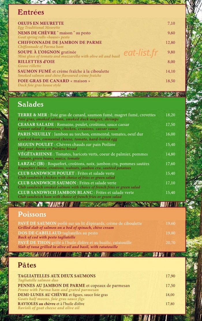 Le Séquoia Café — carte page 2