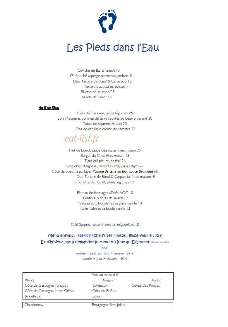 Les Pieds dans l'Eau — carte page 1
