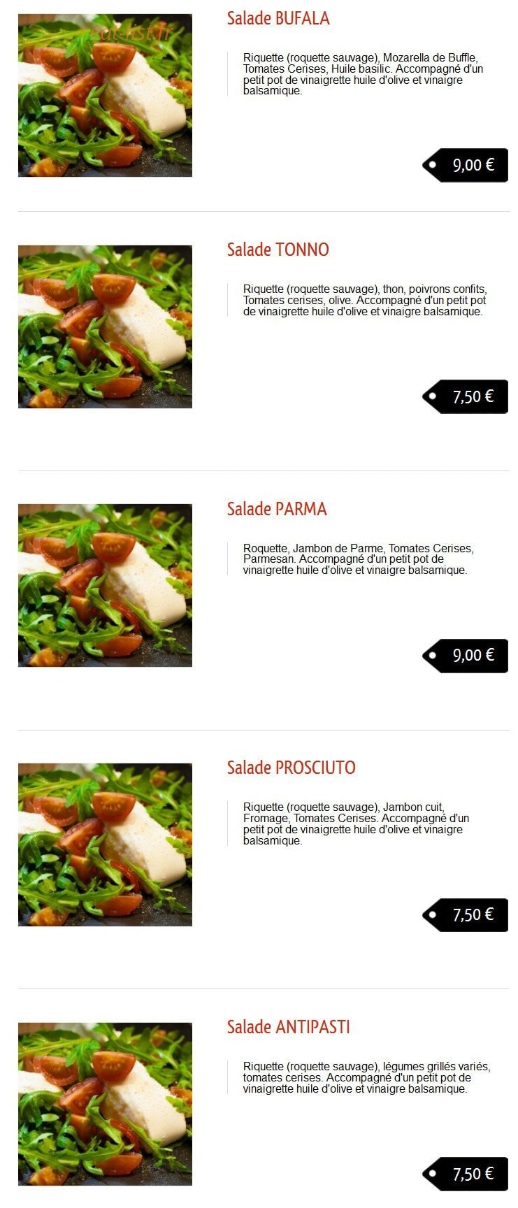 Matteo Pizza — carte page 5