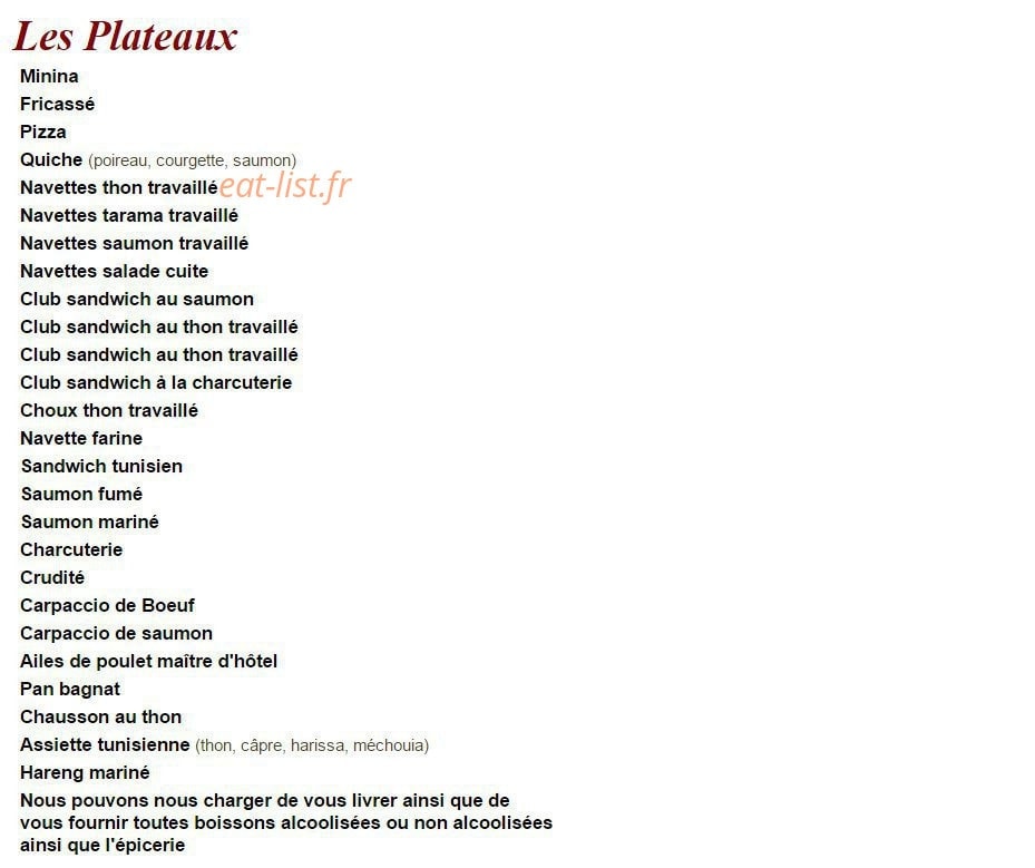 Neuilly traiteur — carte page 6