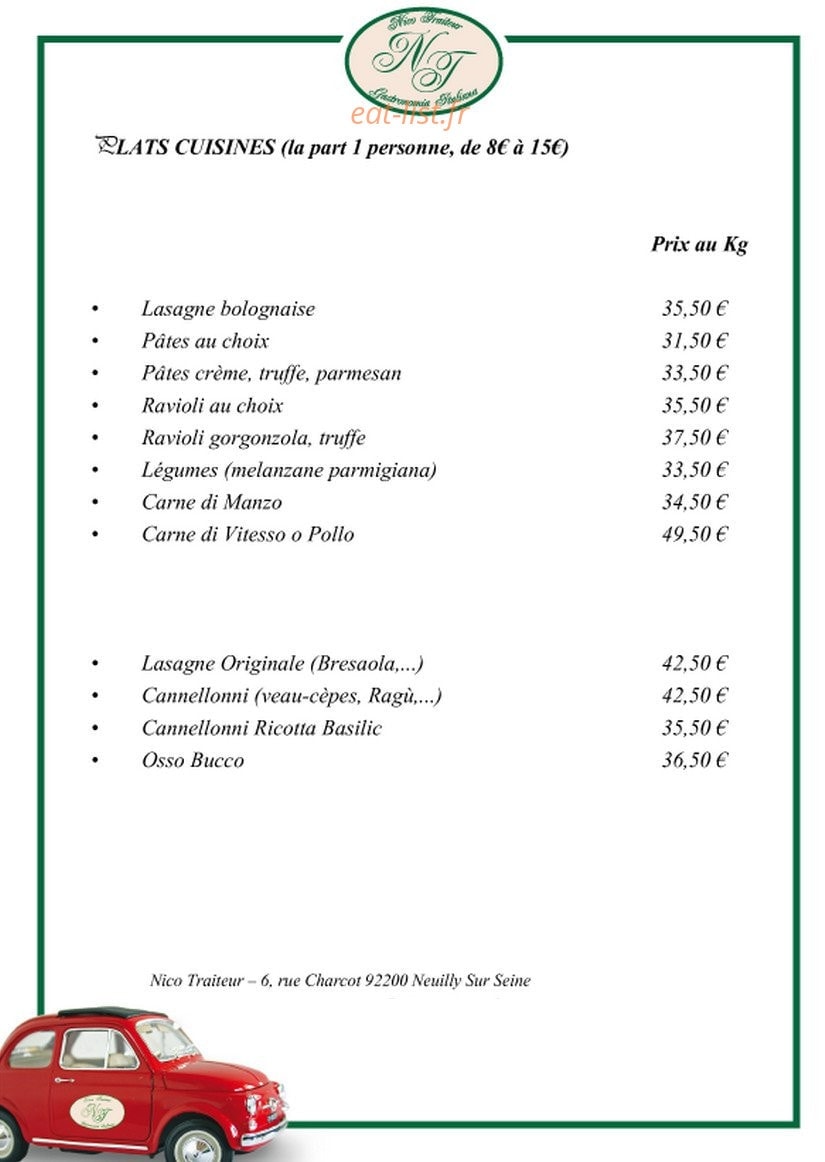 Nico-traiteur — carte page 2