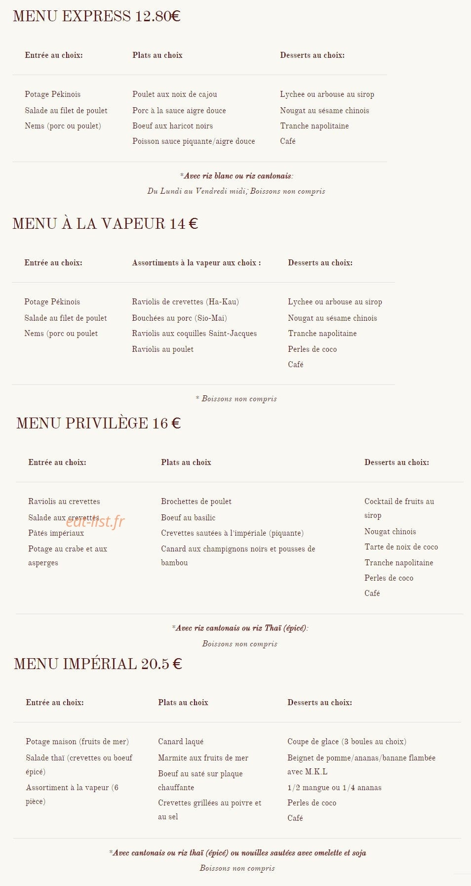 Nouvelle Etoile — carte page 1
