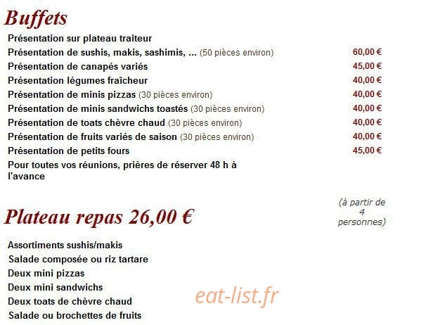 Oz Restaurant — carte page 4