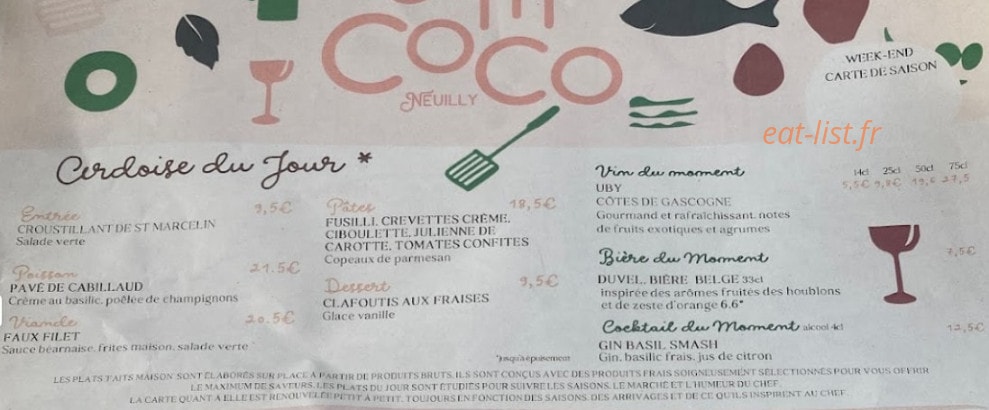 P'tit Coco — carte page 1